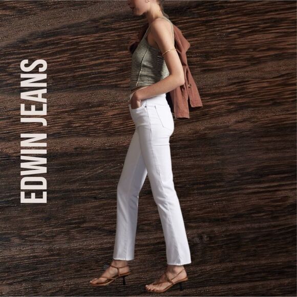 EDWIN ANTHROPOLOGIE Women’s Bree High Rise Skinny Jeans in the Size 31 in White - Picture 6 of 9